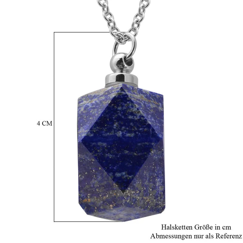 Lapislazuli Anhänger mit Kette 50 cm Edelstahl ca. 90,50 ct