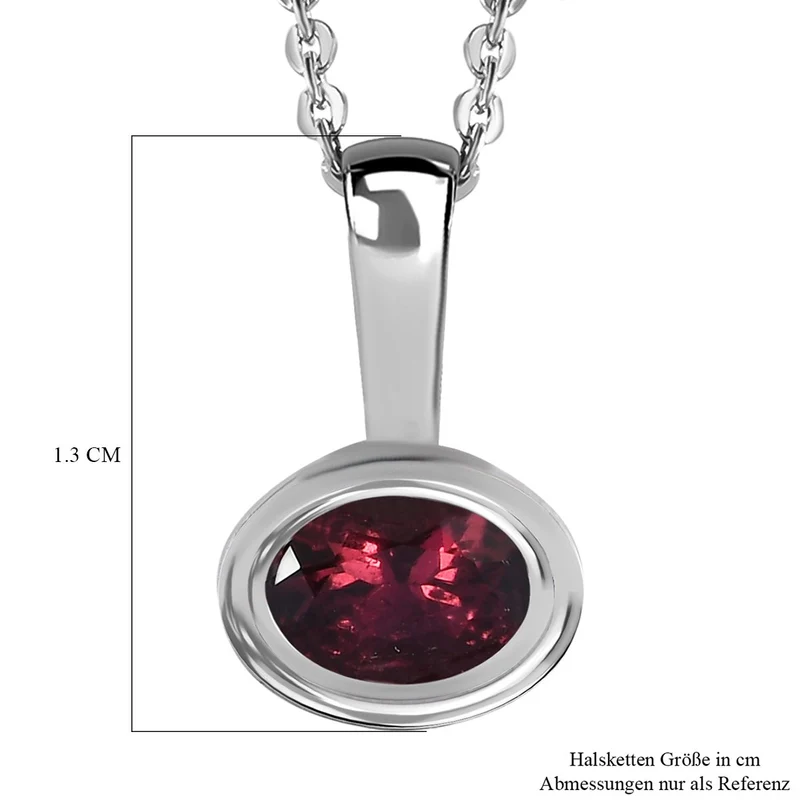 AA Rubellit Anhänger mit Kette, 925 Silber platiniert ca. 0.42 ct