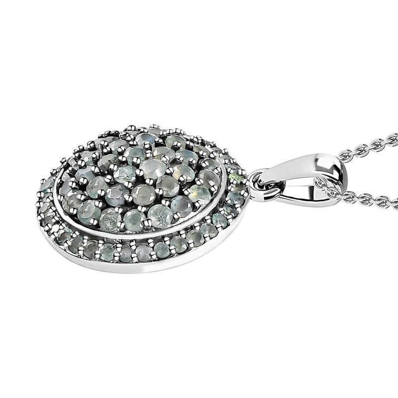 Alexandrit Anhänger mit Kette, 925 Silber platiniert ca. 2.70 ct