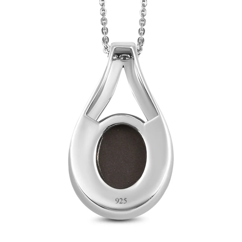 Kanadischer Ammolit Anhänger mit Kette, 925 Silber platiniert ca. 2.59 ct