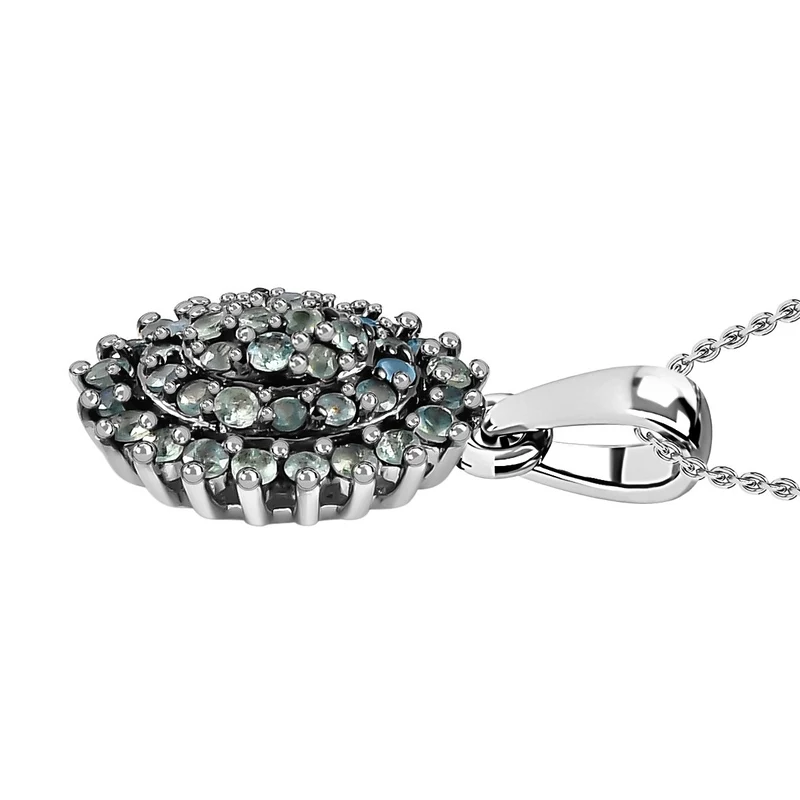 Alexandrit Anhänger mit Kette, 925 Silber platiniert ca. 0.69 ct