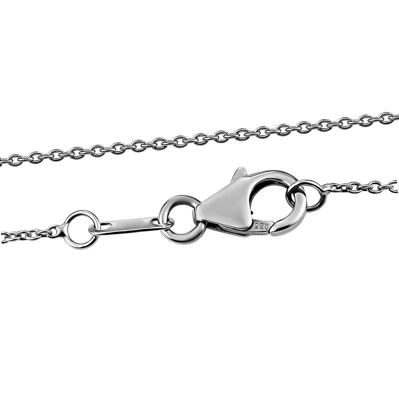 Alexandrit Anhänger mit Kette, 925 Silber platiniert ca. 0.69 ct