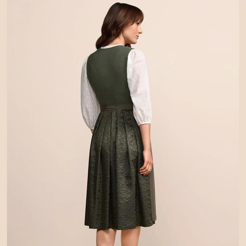 Krüger Dirndl Ileyna Grün Herzausschnitt 70cm