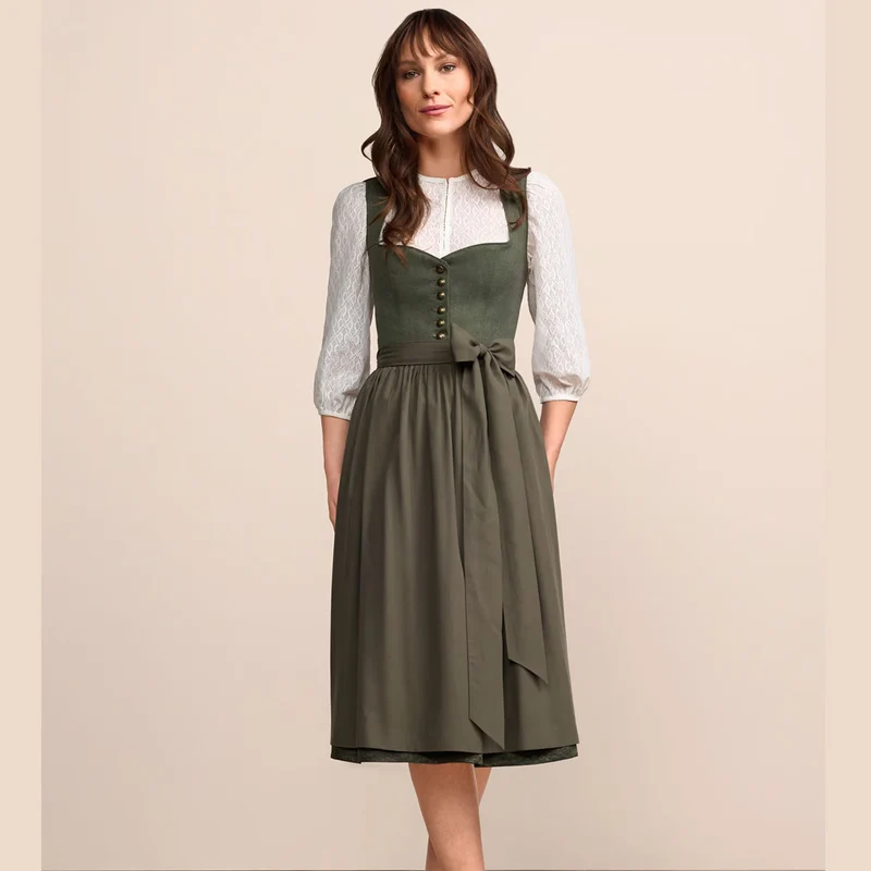 Krüger Dirndl Ileyna Grün Herzausschnitt 70cm