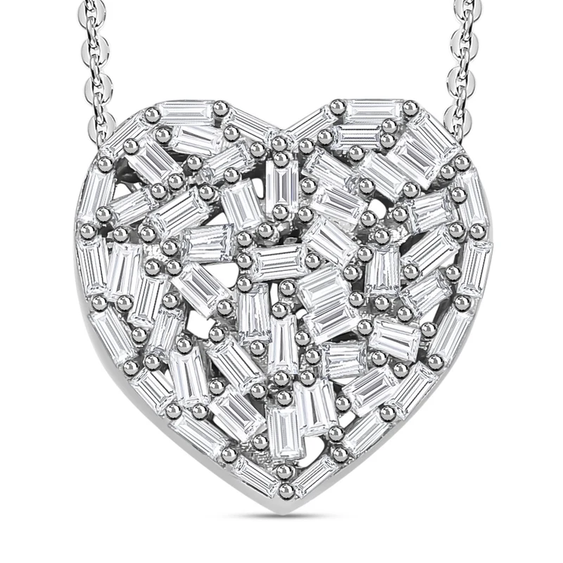 GP Amore-Kollektion - Weißer Diamant-Anhänger mit Kette, 925 Silber platiniert ca. 0.33 ct