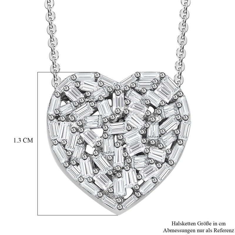 GP Amore-Kollektion - Weißer Diamant-Anhänger mit Kette, 925 Silber platiniert ca. 0.33 ct