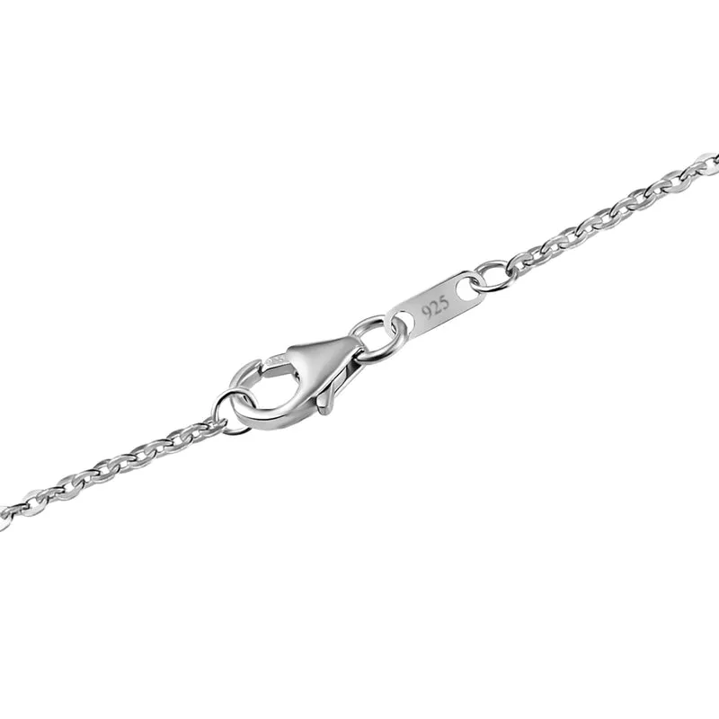 Smaragd-Triplett-Quarz und weißer Zirkon-Anhänger mit Kette, 925 Silber platiniert ca. 34,29 ct