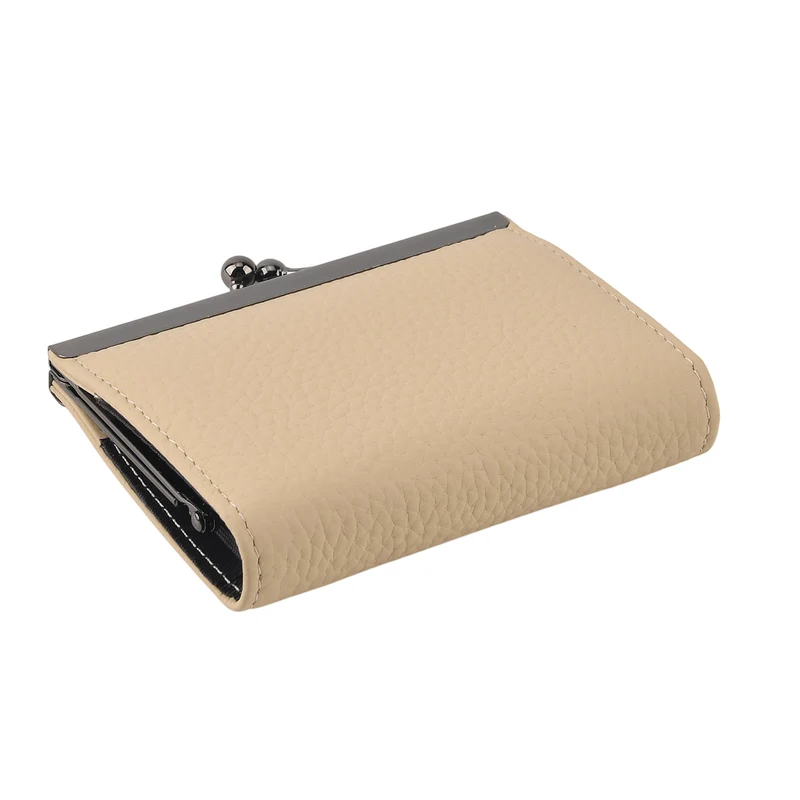 Echtleder-Kartenetui mit RFID-Schutz, 12 Kartenfächern und Bügelverschluss, 10x3x8cm, Hellgrün