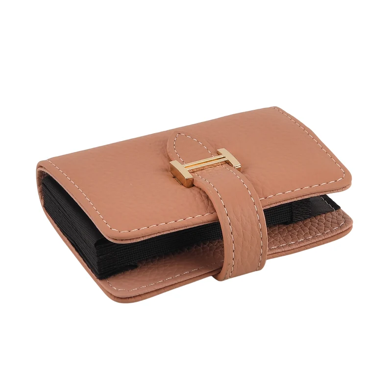 Echtleder-Kartenetui mit RFID-Schutz, 12 Kartenfächern und H-Schnallenverschluss, 10x3x8 cm, Blaugrün