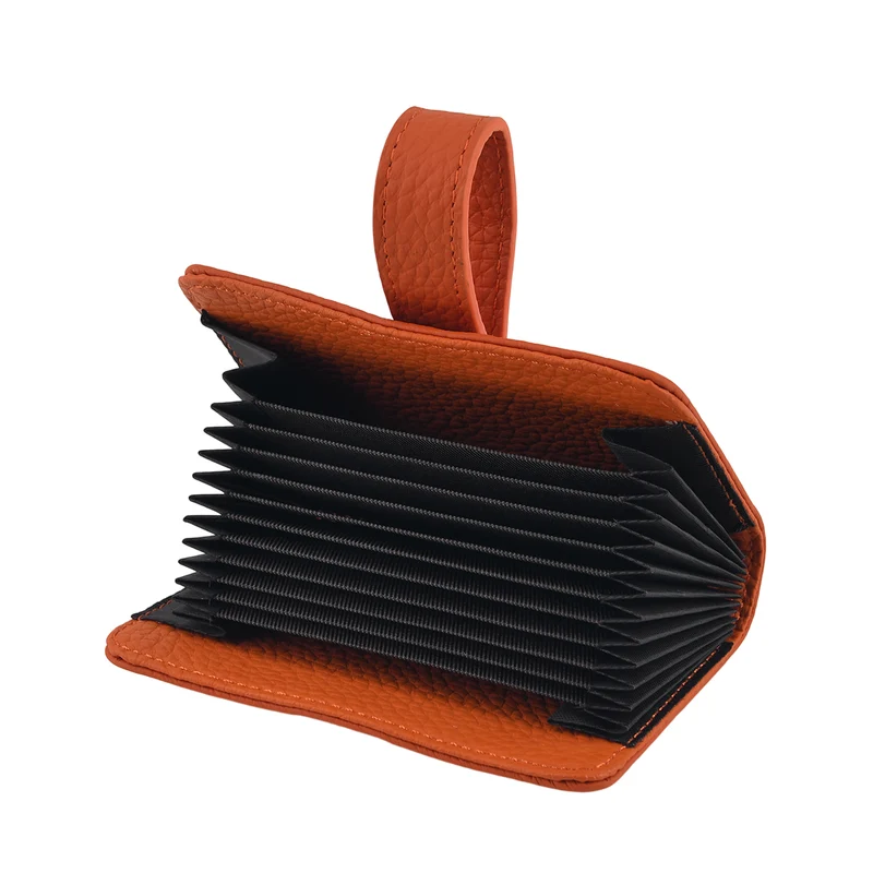 Echtleder-Kartenetui mit RFID-Schutz, 12 Kartenfächern und H-Schnallenverschluss, 10x3x8 cm, Blaugrün