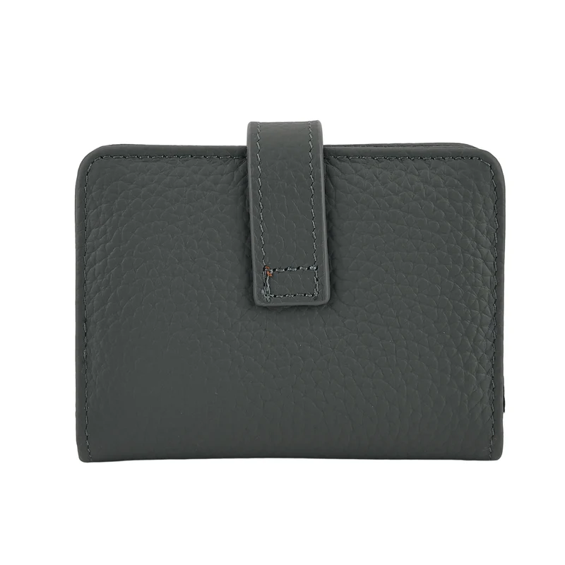 Echtleder-Kartenetui mit RFID-Schutz, 12 Kartenfächern und H-Schnallenverschluss, 10x3x8 cm, Blaugrün