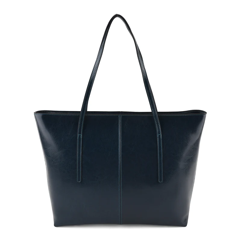 LA MAREY Echtleder-Shopper mit Kartenetui und Schlüsselfinder, 35,5 x 11 x 30 cm, Braun