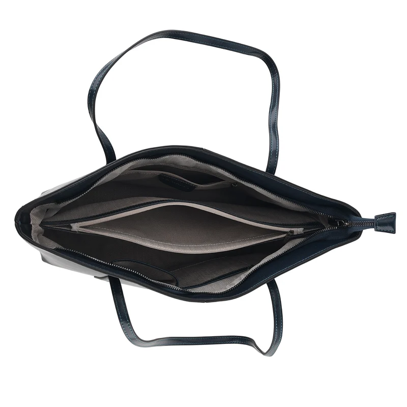 LA MAREY Echtleder-Shopper mit Kartenetui und Schlüsselfinder, 35,5 x 11 x 30 cm, Braun