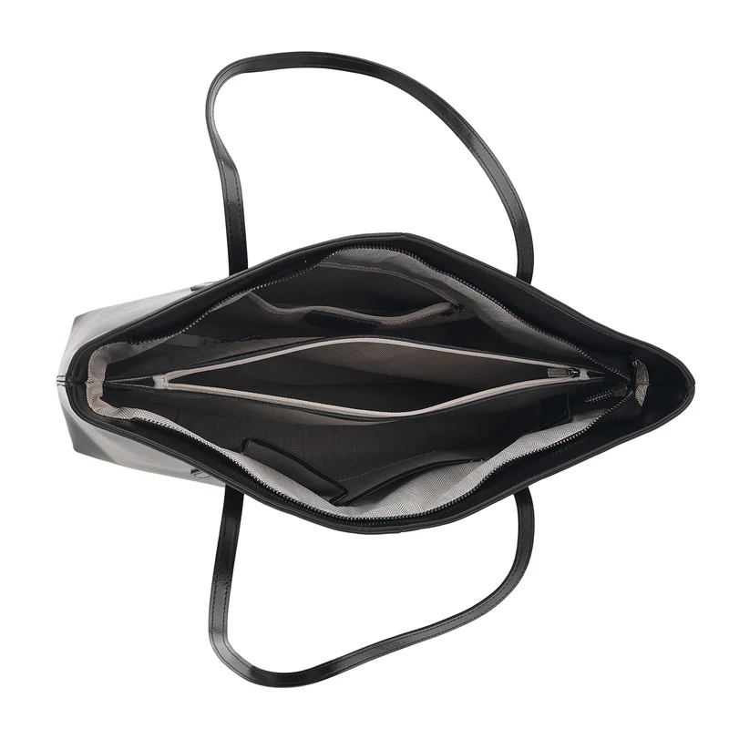 LA MAREY Echtleder-Shopper mit Kartenetui und Schlüsselfinder, 35,5 x 11 x 30 cm, Braun