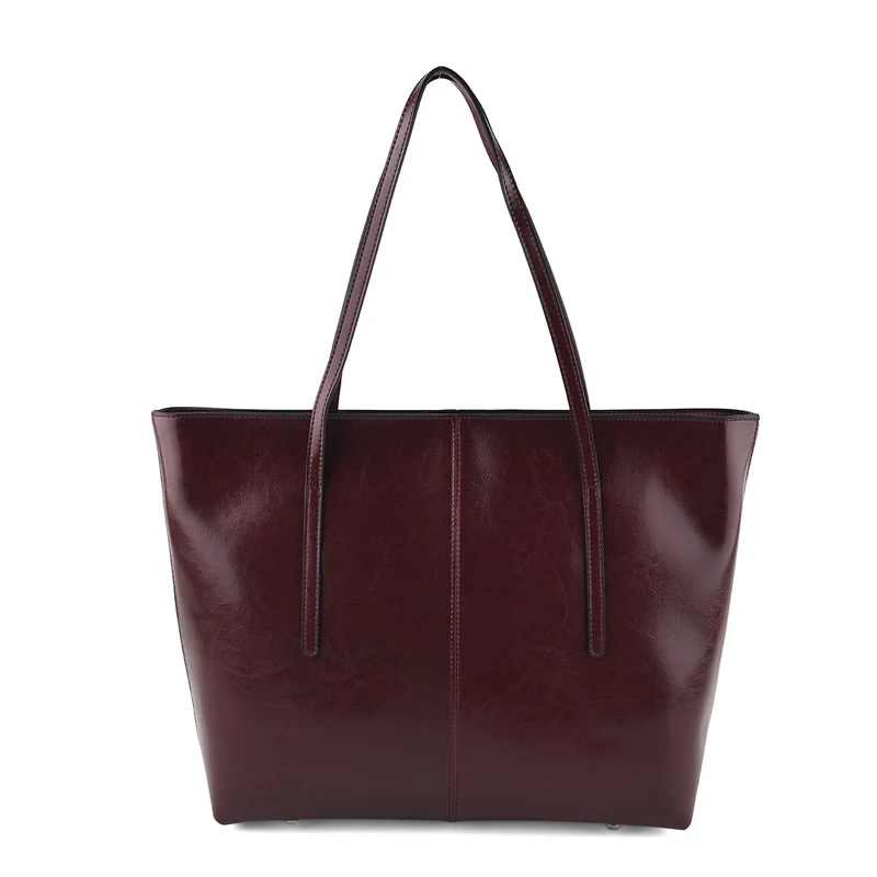 LA MAREY Echtleder-Shopper mit Kartenetui und Schlüsselfinder, 35,5 x 11 x 30 cm, Braun