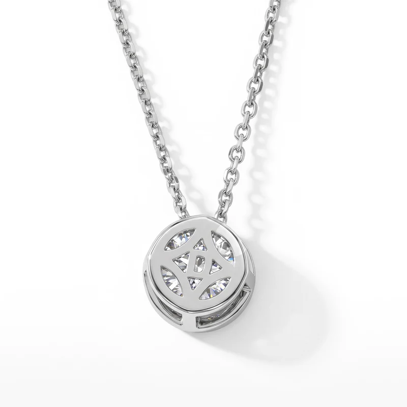 D'Joy GRA zertifiziert Moissanit Anhänger mit Kette, ca. 50 cm 925 Silber Rhodiniert ca. 1.00 ct