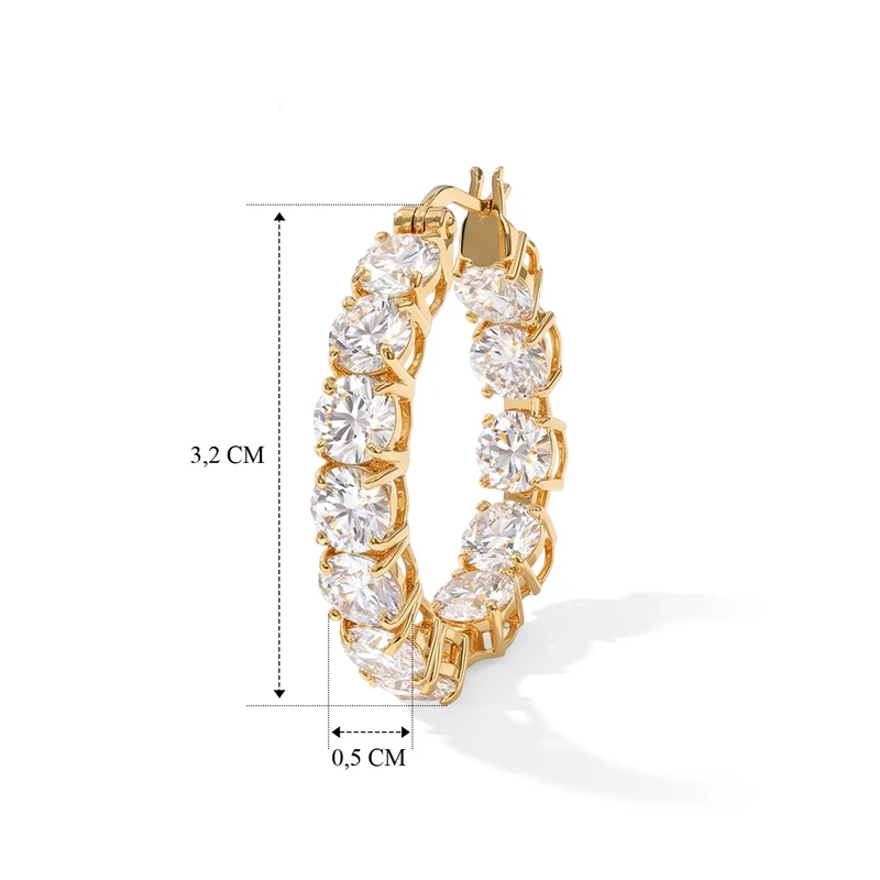 D'Joy Moissanit Ohrringe 925 Silber Rhodiniert ca. 10.80 ct