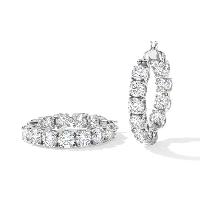 D'Joy Moissanit Ohrringe 925 Silber Rhodiniert ca. 10.80 ct