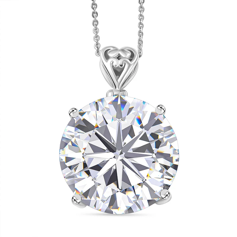 D'Joy Moissanit Anhänger mit Kette, ca. 50 cm 925 Silber rhodiniert ca. 29.85 ct