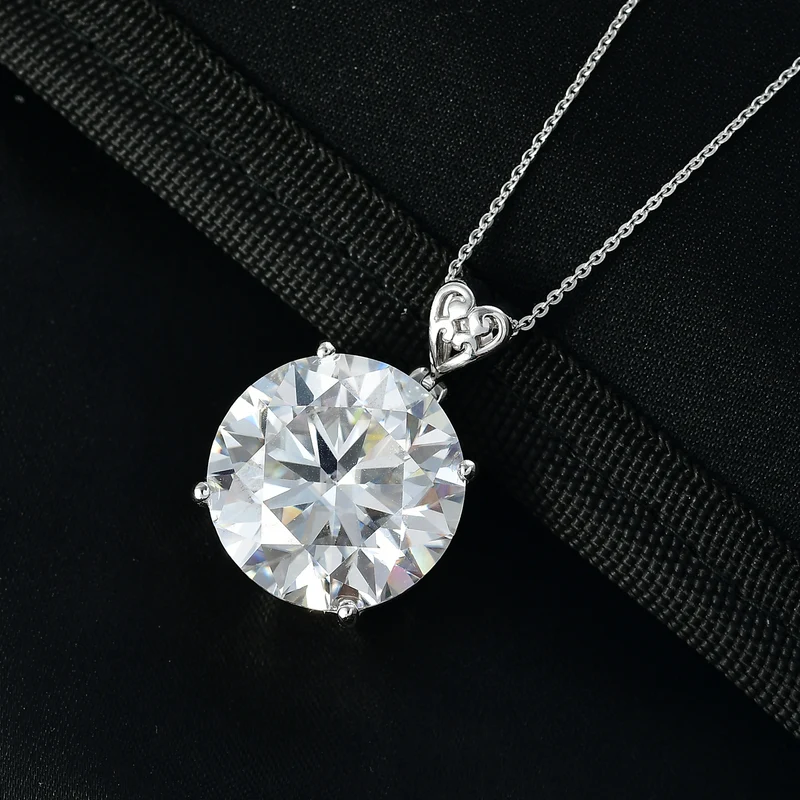 D'Joy Moissanit Anhänger mit Kette, ca. 50 cm 925 Silber rhodiniert ca. 29.85 ct