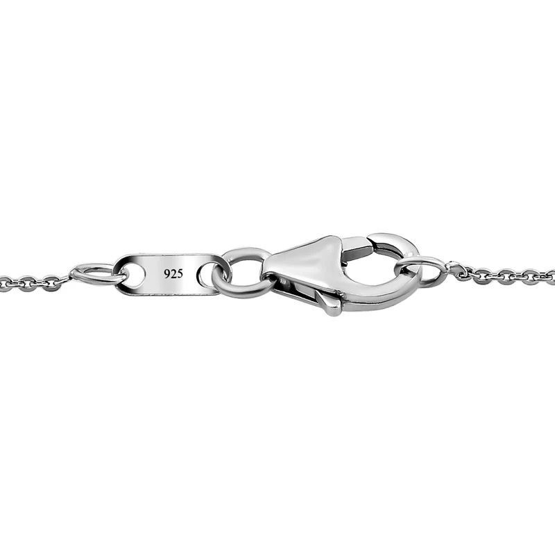 Capri-Blau Quartz und weißer Topas-Anhänger mit Kette, 925 Silber platiniert ca. 16.33 ct