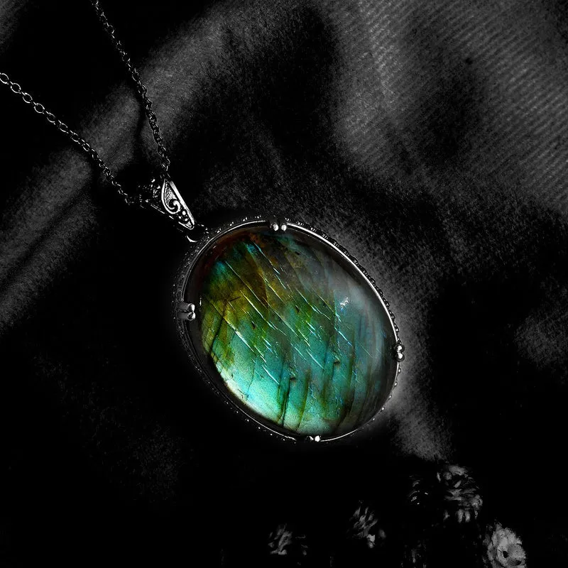Labradorit Schmuckset Edelstahl ca. 72.85 ct