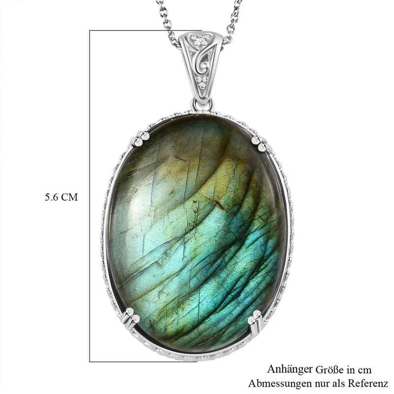 Labradorit Schmuckset Edelstahl ca. 72.85 ct