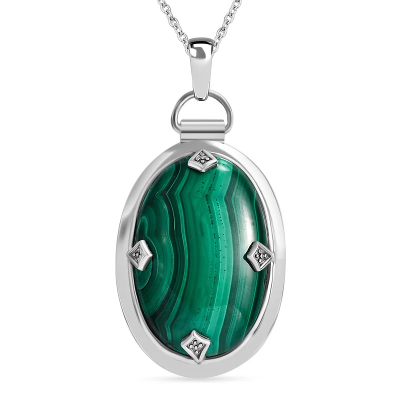 Malachit Schmuckset Edelstahl ca. 38,64 ct.