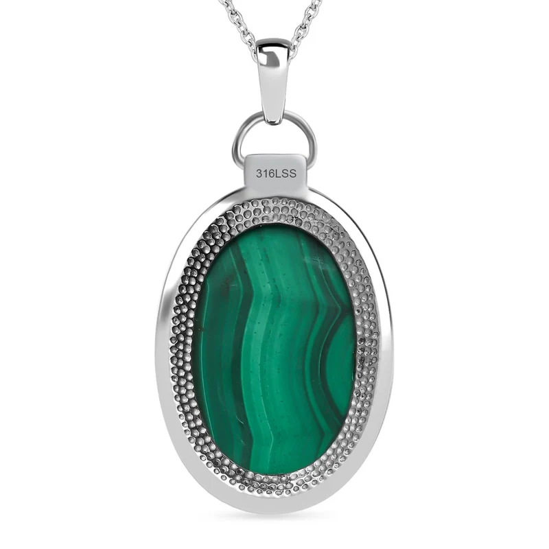 Malachit Schmuckset Edelstahl ca. 38,64 ct.