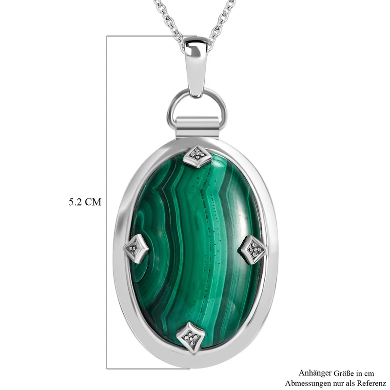 Malachit Schmuckset Edelstahl ca. 38,64 ct.