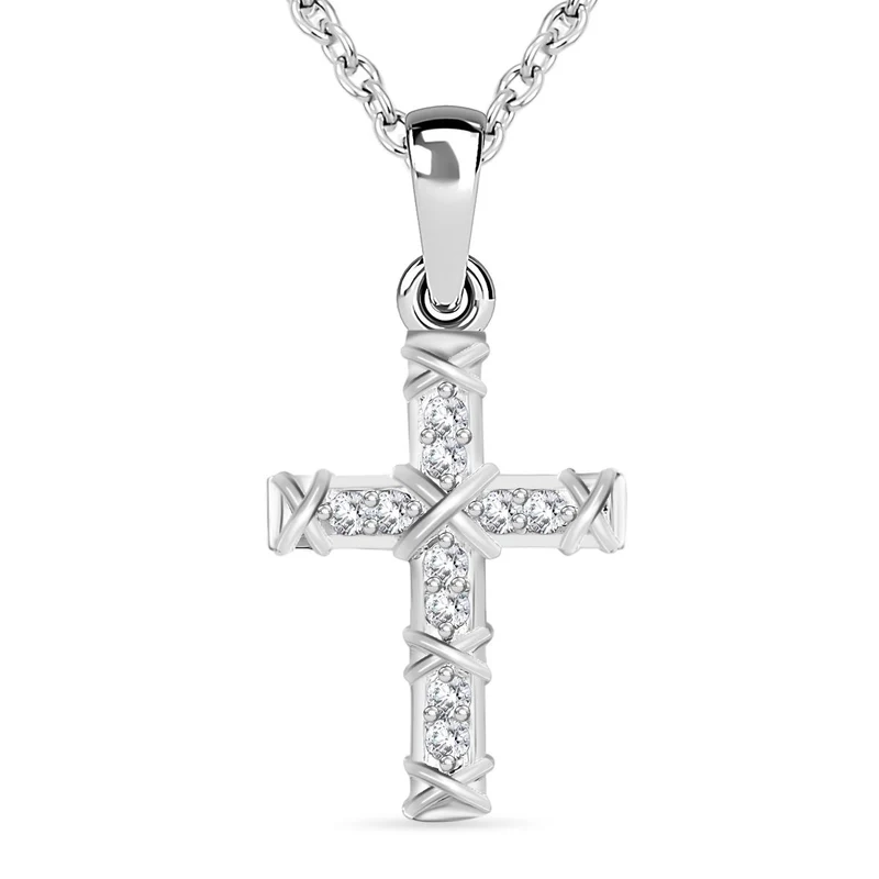 Weißer Zirkonia Schmuckset 925 Silber und Edelstahl