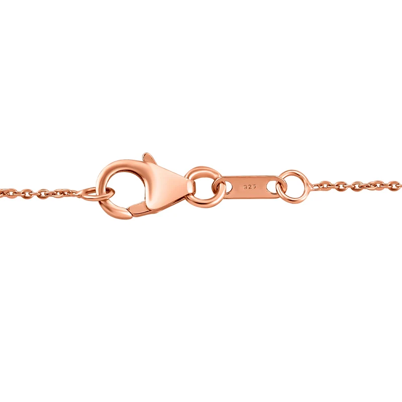 AAA Martha Rocha Kunzit und weißer Zirkon-Anhänger mit Kette, 925 Silber Roségold Vermeil ca. 5,61 ct