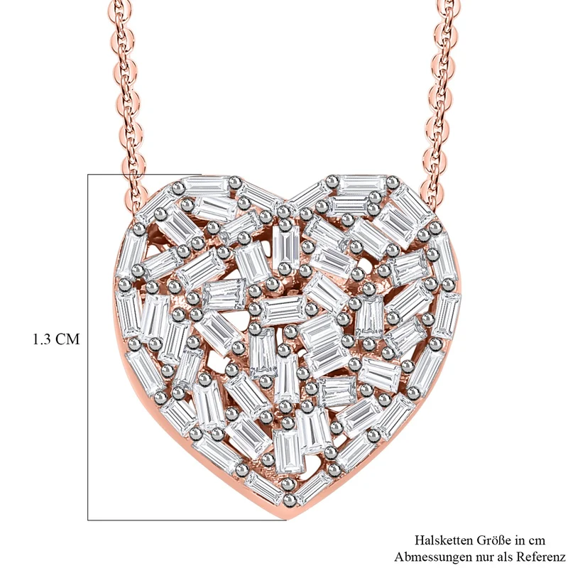 GP Amore Kollektion - Diamant und Blauer Saphir-Anhänger mit Kette, ca. 50 cm, 925 Silber Roségold Vermeil ca. 0.33 ct