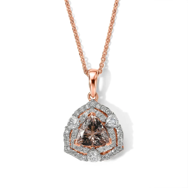 D'Joy AA Morganit, Moissanit Schmuckset (6-11 Werktage Lieferzeit) ca. 45 cm 925 Silber 750 Roségold vermeil ca. 2,13 ct.