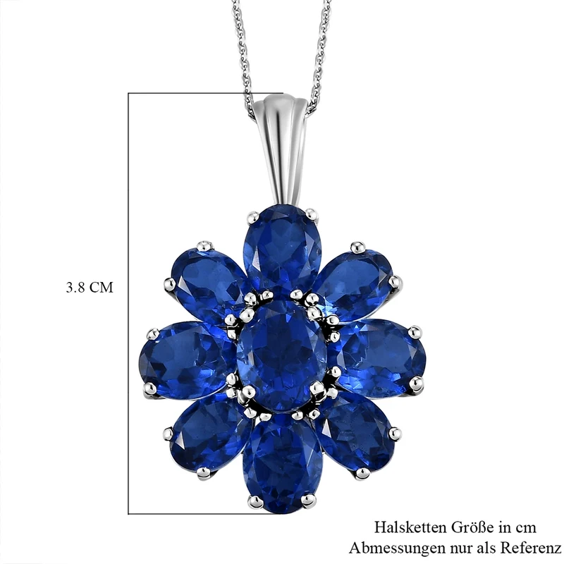 Ceylon Farbe Quarz-Anhänger mit Kette, 925 Silber platiniert ca. 17.04 ct