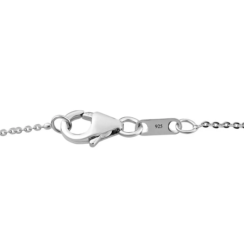 Smaragd-Triplett-Quarz-Anhänger mit Kette, 925 Silber platiniert ca. 50.56 ct