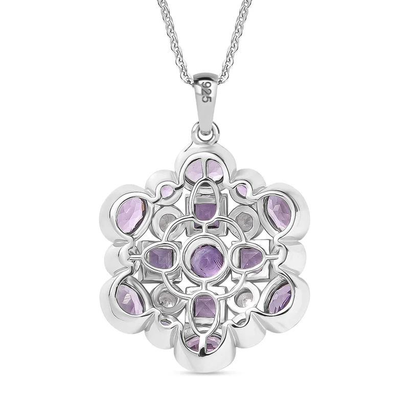 AA Rose De France Amethyst Schmuckset 925 Silber platiniert ca. 2,91 ct.