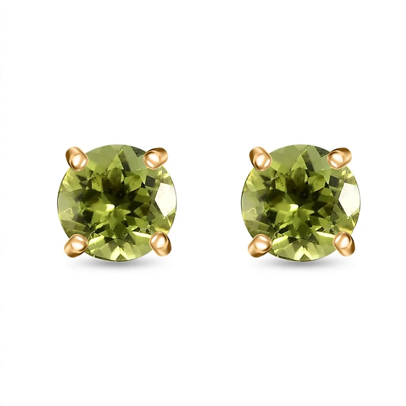AAA Peridot Ohrringe 417 Gold ca. 1,60 ct.