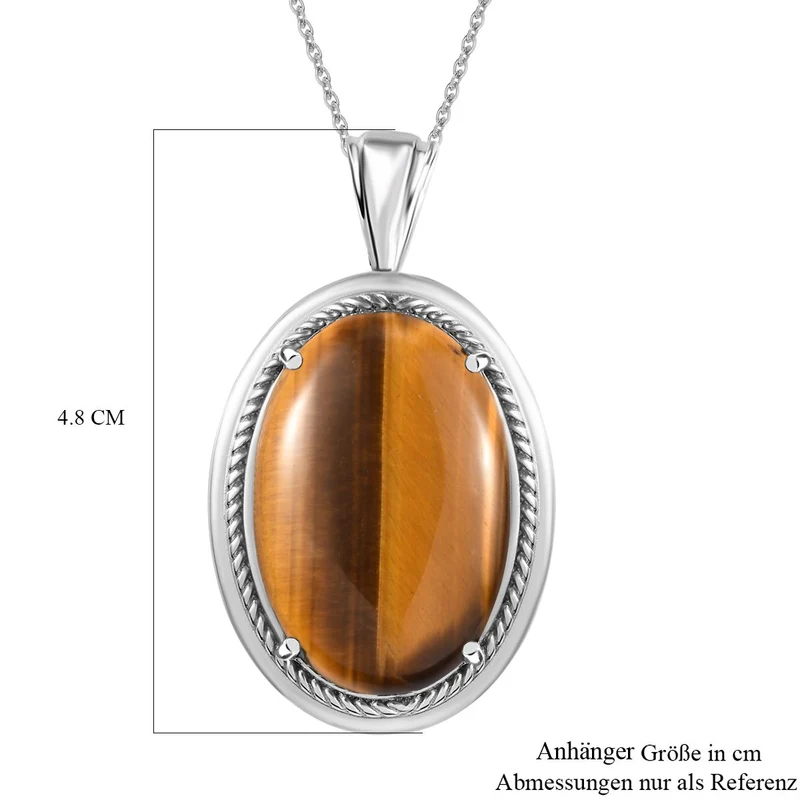 Tigerauge Schmuckset Edelstahl ca. 33.24 ct