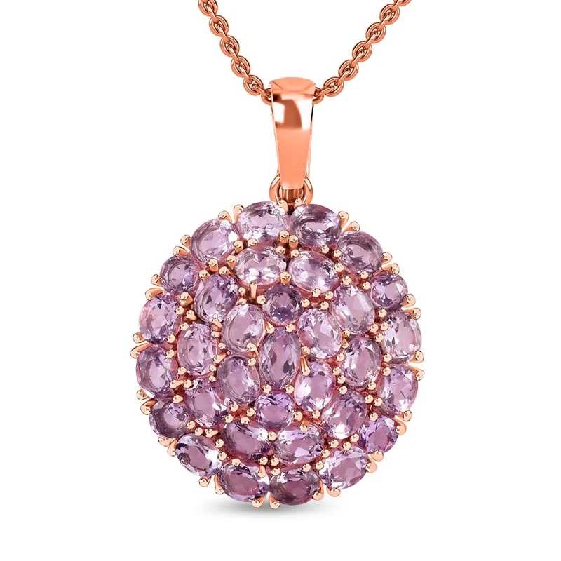 Afrikanischer Amethyst, Anhänger mit Kette, Edelstahl, ca. 10.82 ct