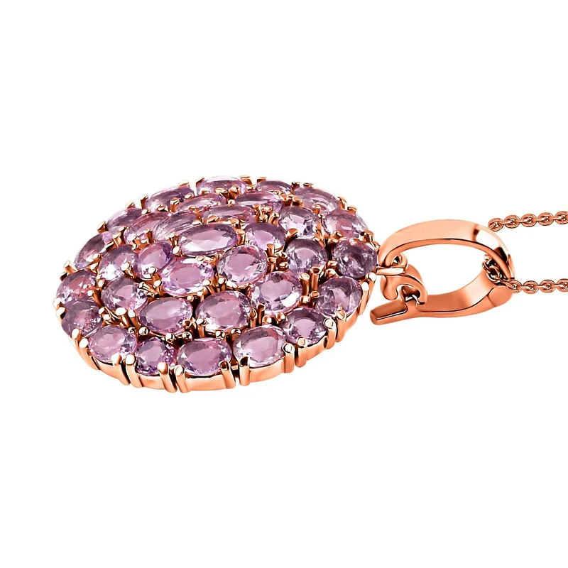 Afrikanischer Amethyst, Anhänger mit Kette, Edelstahl, ca. 10.82 ct