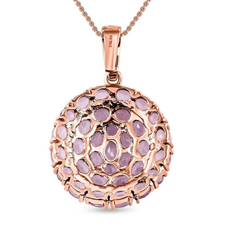 Afrikanischer Amethyst, Anhänger mit Kette, Edelstahl, ca. 10.82 ct