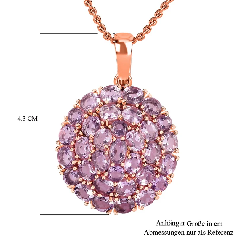 Afrikanischer Amethyst, Anhänger mit Kette, Edelstahl, ca. 10.82 ct