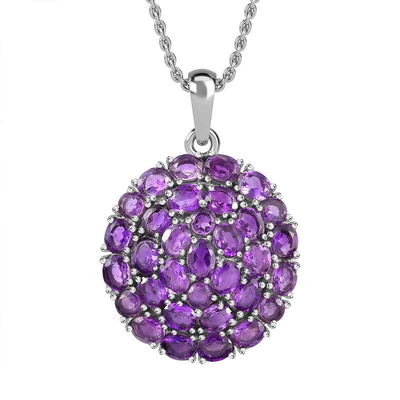 Afrikanischer Amethyst, Anhänger mit Kette, Edelstahl, ca. 10.82 ct