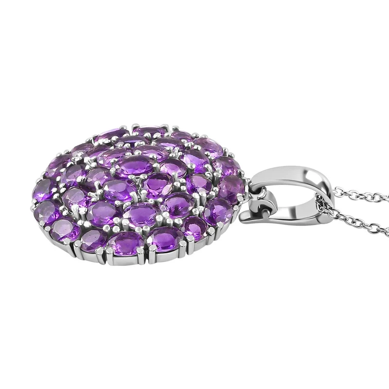 Afrikanischer Amethyst, Anhänger mit Kette, Edelstahl, ca. 10.82 ct