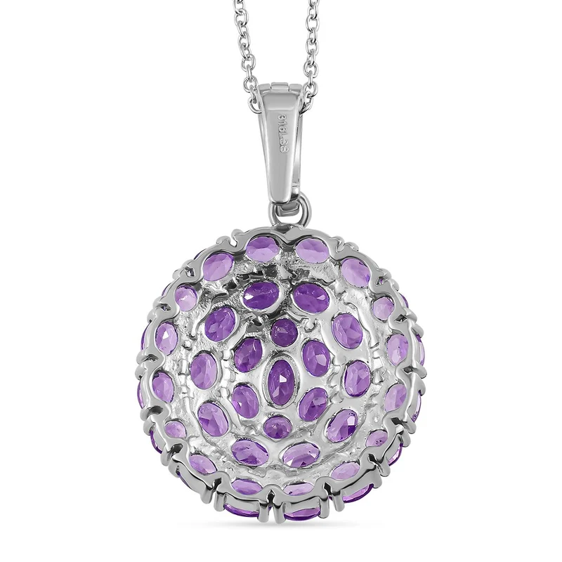 Afrikanischer Amethyst, Anhänger mit Kette, Edelstahl, ca. 10.82 ct