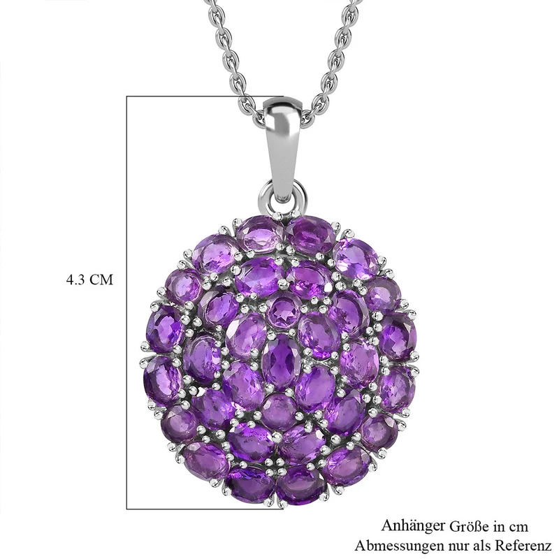 Afrikanischer Amethyst, Anhänger mit Kette, Edelstahl, ca. 10.82 ct