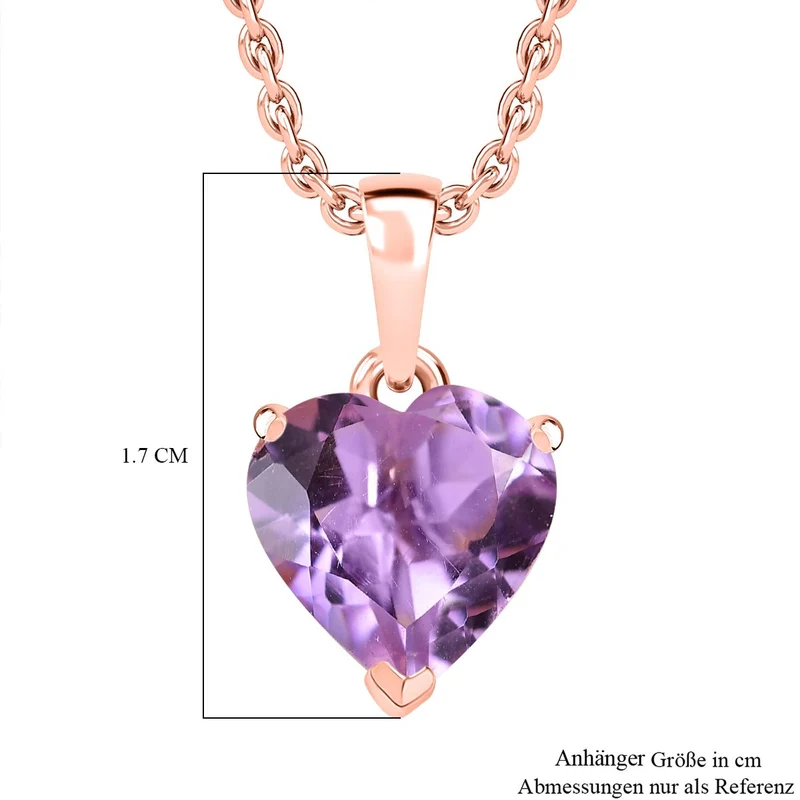 AA Prasiolite Anhänger mit Kette (ca. 50 cm), 925 Silber 750 Gelb Vergoldet und 316L Edelstahl 750 Gelb Vergoldet ca. 1.00 ct