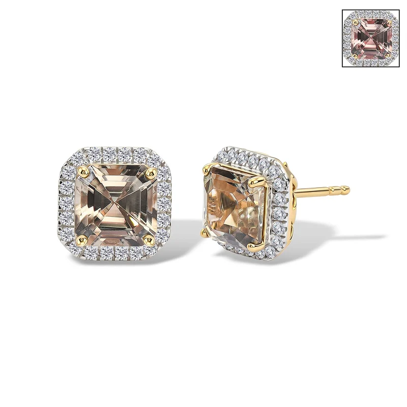 LUXORO AAA Turkizit, Weißer Diamant Ohrringe 417 Gold (8-13 Werktage Lieferzeit) ca. 3,85 ct.