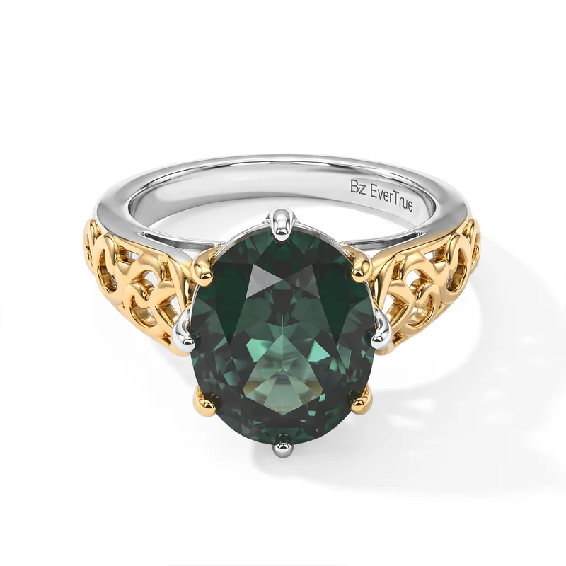 EVER TRUE 3er Set - Alexandrit Quarz Triplette Anhänger mit Kette, Ohrringe und Ring, ca. 50 cm (Größe 20.00) ca. 11.09 ct